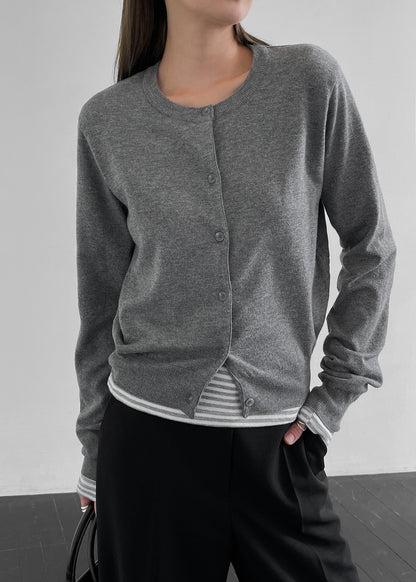 BLACKUP MADE Round Cardigan / Grey