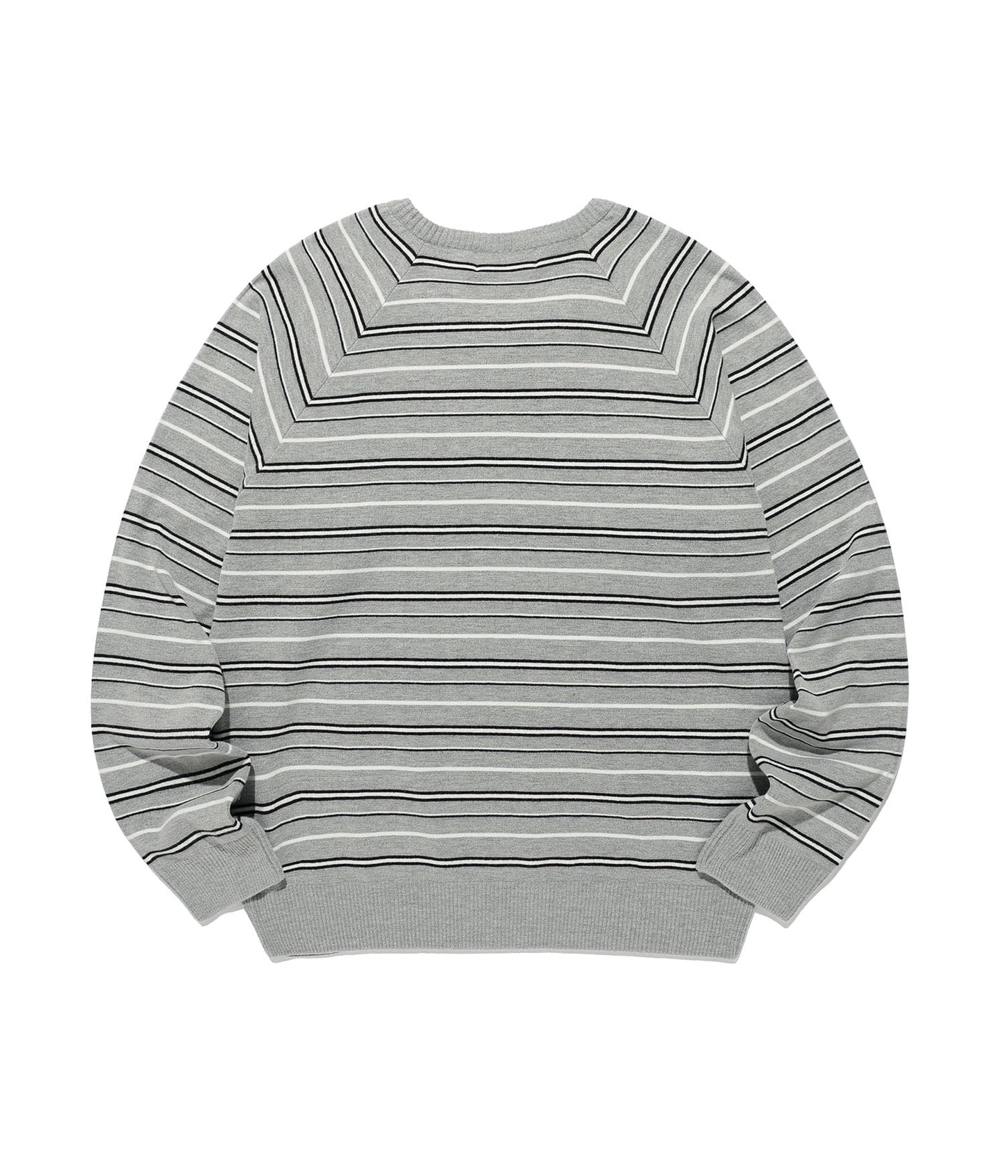 MULTI STRIPE 3STAR V NECK KNIT [GREY]