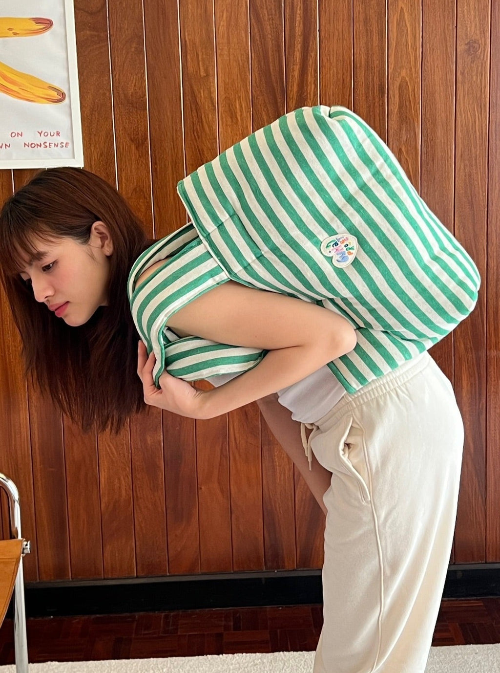 Striped Big Muffin Bag - 4colors