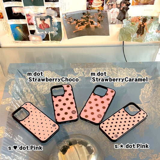 Pink-Dots Glass Bumper iPhone Case - 5types