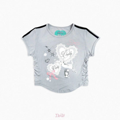 Daddy Dazzling Deer Crop Top - grey/yellow