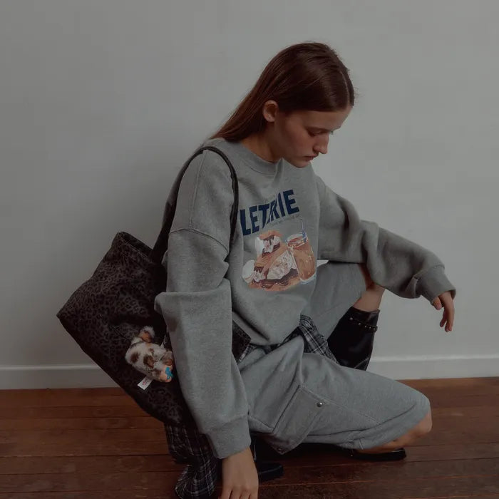 LETERIE SUEDE SQUARE LEOPARD SHOULDER BAG_KHAKI