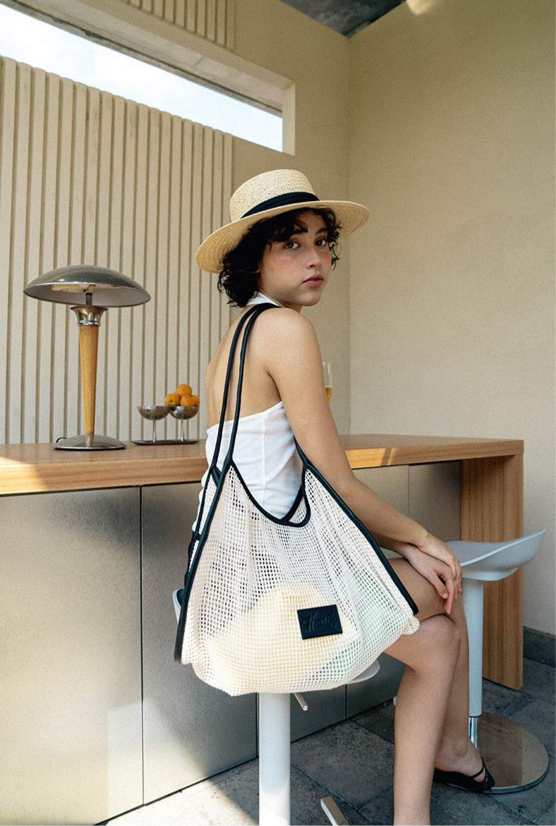 Heeari Camellia Mesh Shoulder Bag