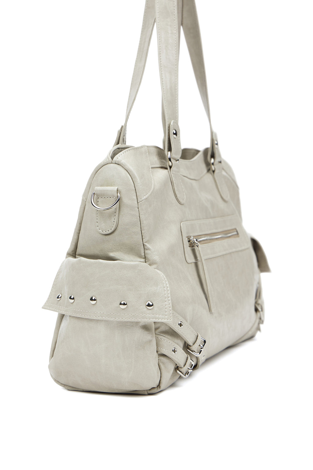 DEINET STUD POCKET BIG BAG IN ASH BEIGE