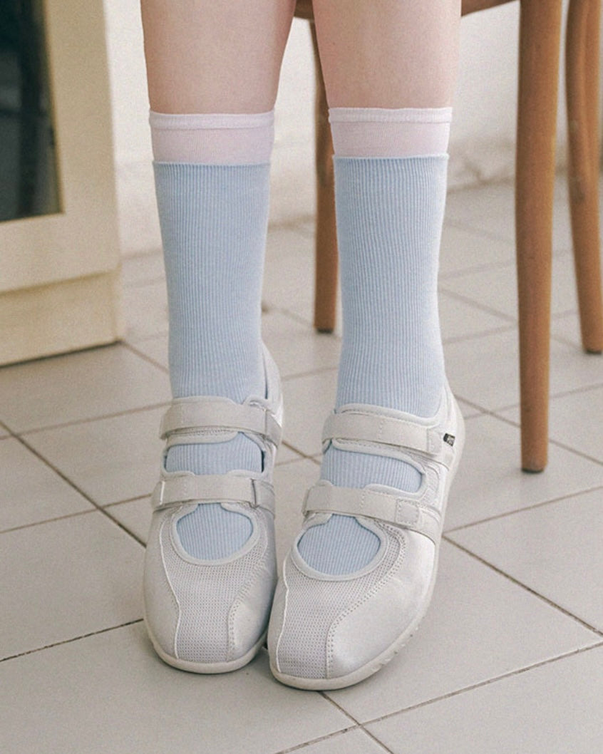 OTZ ROMARY TWO STRAP FLAT SNEAKERS / LIGHT GREY