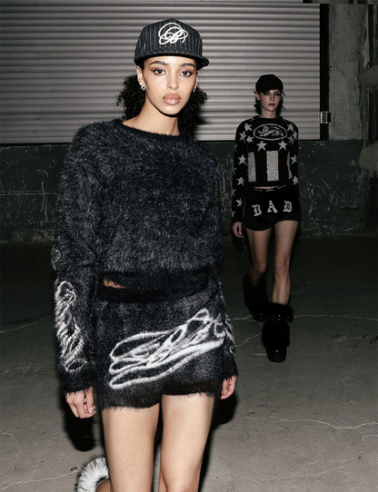 Dark Classic MYM Mohair Boy Shorts - Black