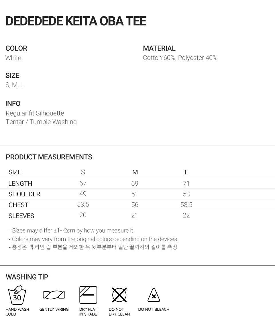 niceghostclub DEDEDEDE KEITA OBA TEE [WHITE]