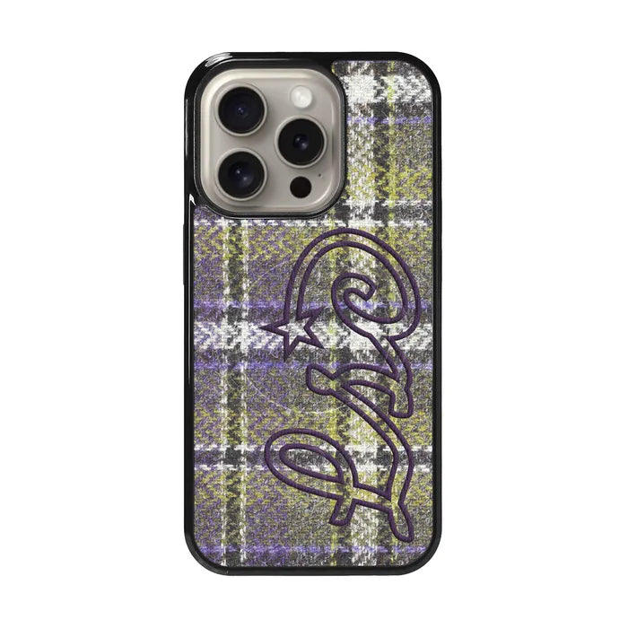 LSC Check Fabric Purple MagSafe Epoxy Bumper Case