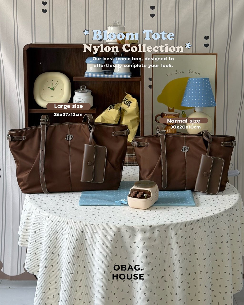 [獨家代理] [OBAGHOUSE] THE BLOOM TOTE ★NYLON★ COLLECTION_3 COLORS