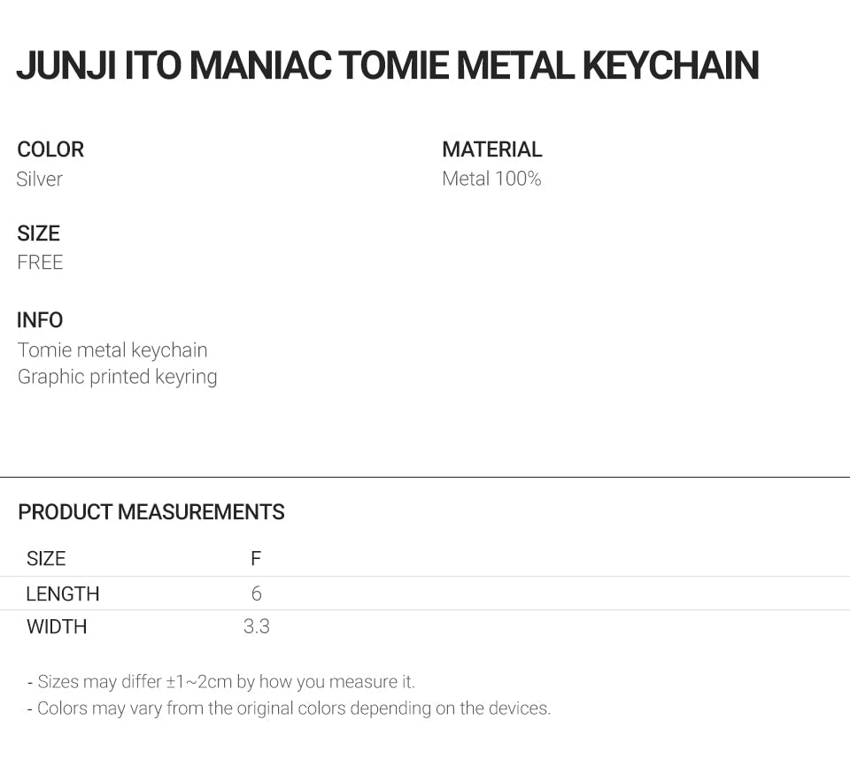 niceghostclub JUNJI ITO MANIAC TOMIE METAL KEYCHAIN [SILVER]