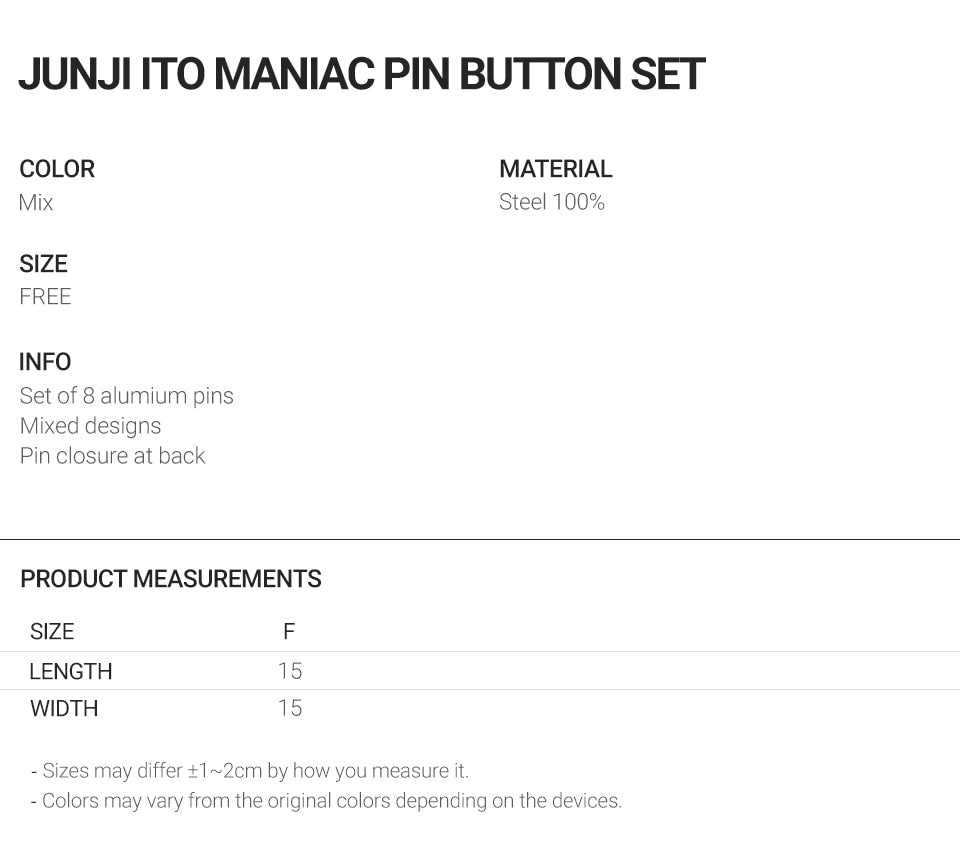 niceghostclub JUNJI ITO MANIAC PIN BUTTON SET [MIX]