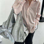 [dttm.club x siweol 獨家限定團購] Bow Shoulder Bag - Nubuck Light Grey