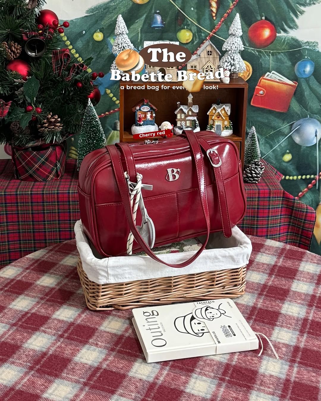 [獨家代理🎀] The Babette Bread Shoulder Bag / Cherry Red