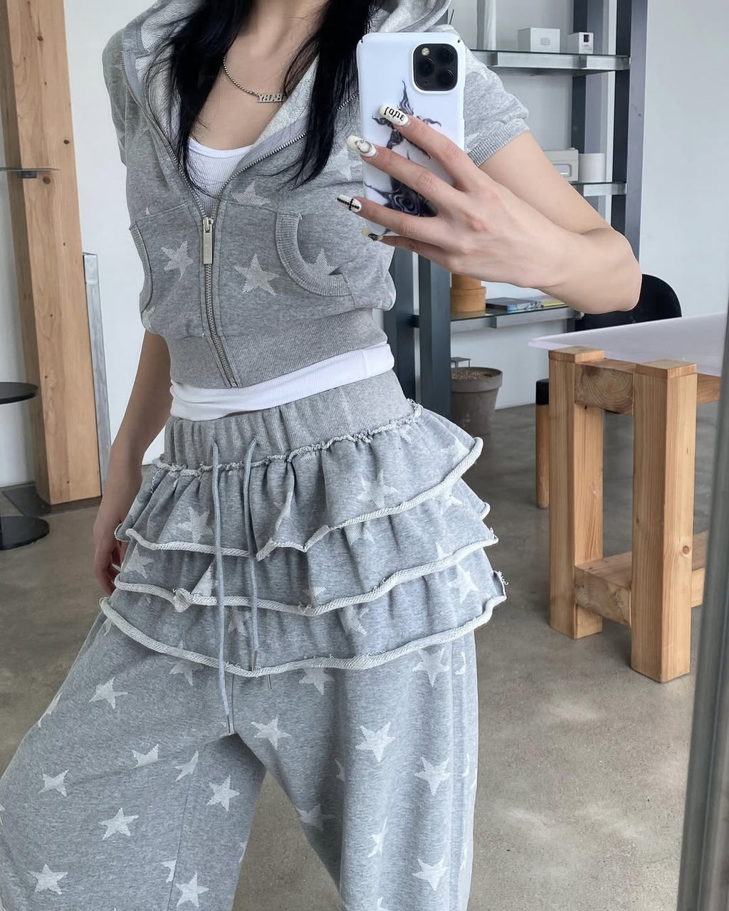 [kr] Starry Hooded Zip-up & Skirt / Pants