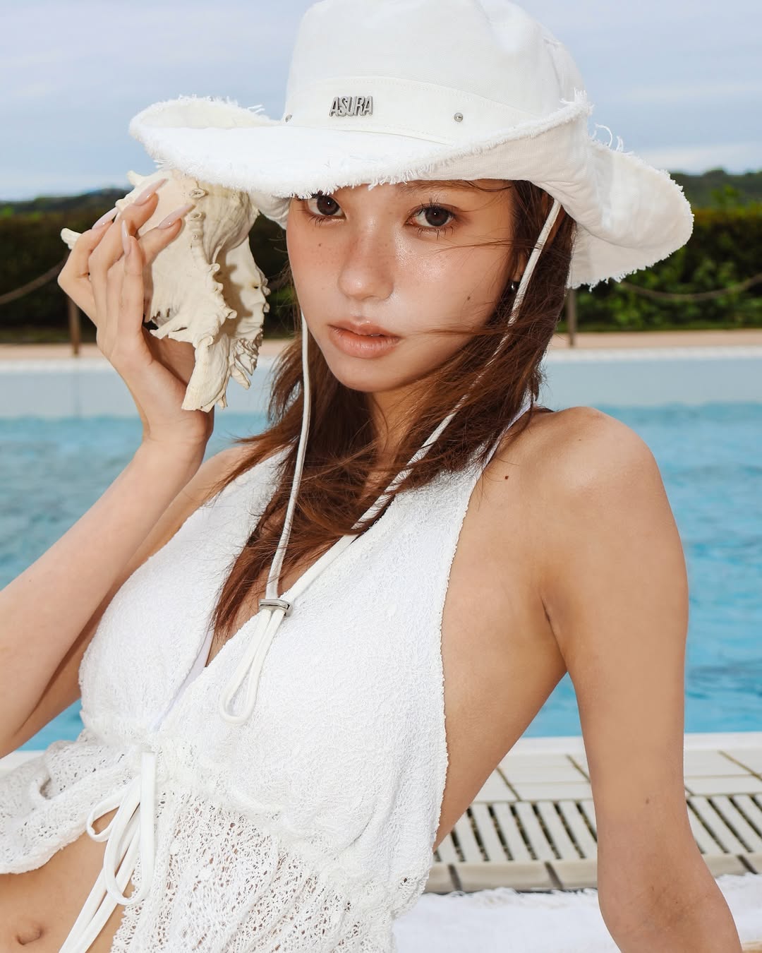 ASURA STUD COTTON HAT (IVORY)