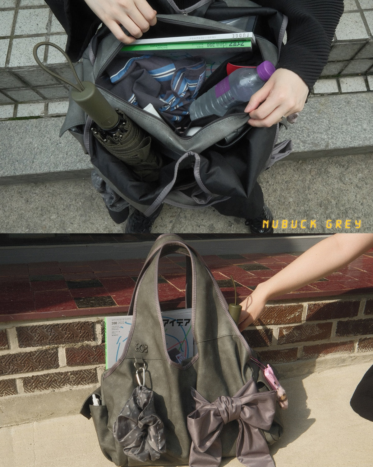 [dttm.club x siweol 獨家限定團購] Bow Shoulder Bag - Nubuck Grey (Best Seller✨)