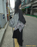 [dttm.club x siweol 獨家限定團購] Bow Shoulder Bag - Nubuck Grey (Best Seller✨)