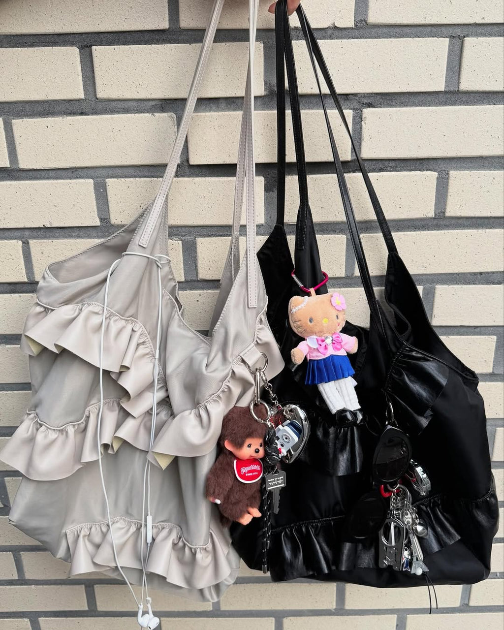 POCKET FRILL BIG BAG / 2COLORS