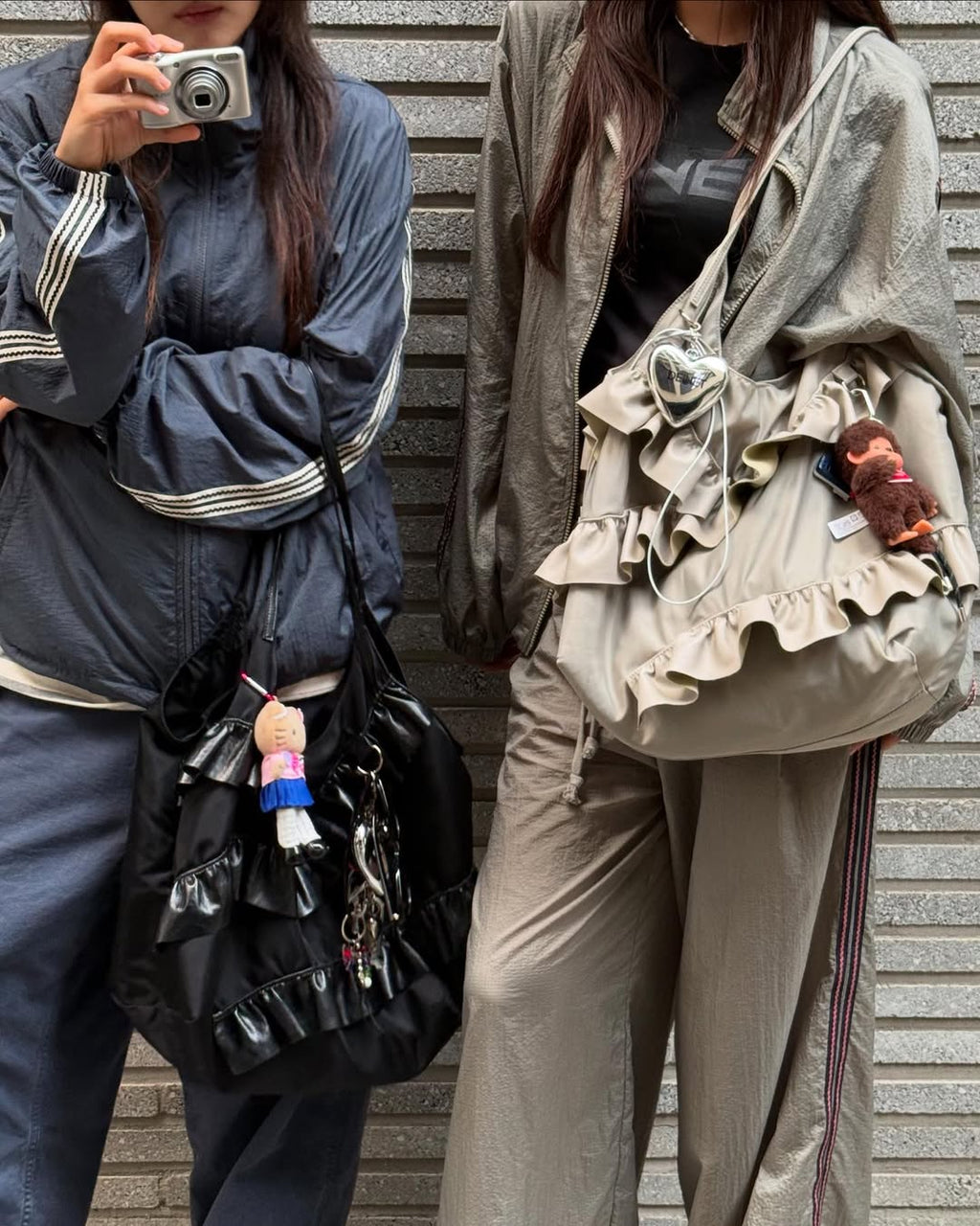 POCKET FRILL BIG BAG / 2COLORS
