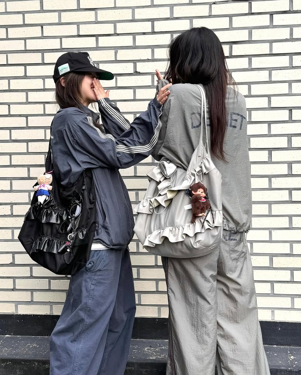 POCKET FRILL BIG BAG / 2COLORS