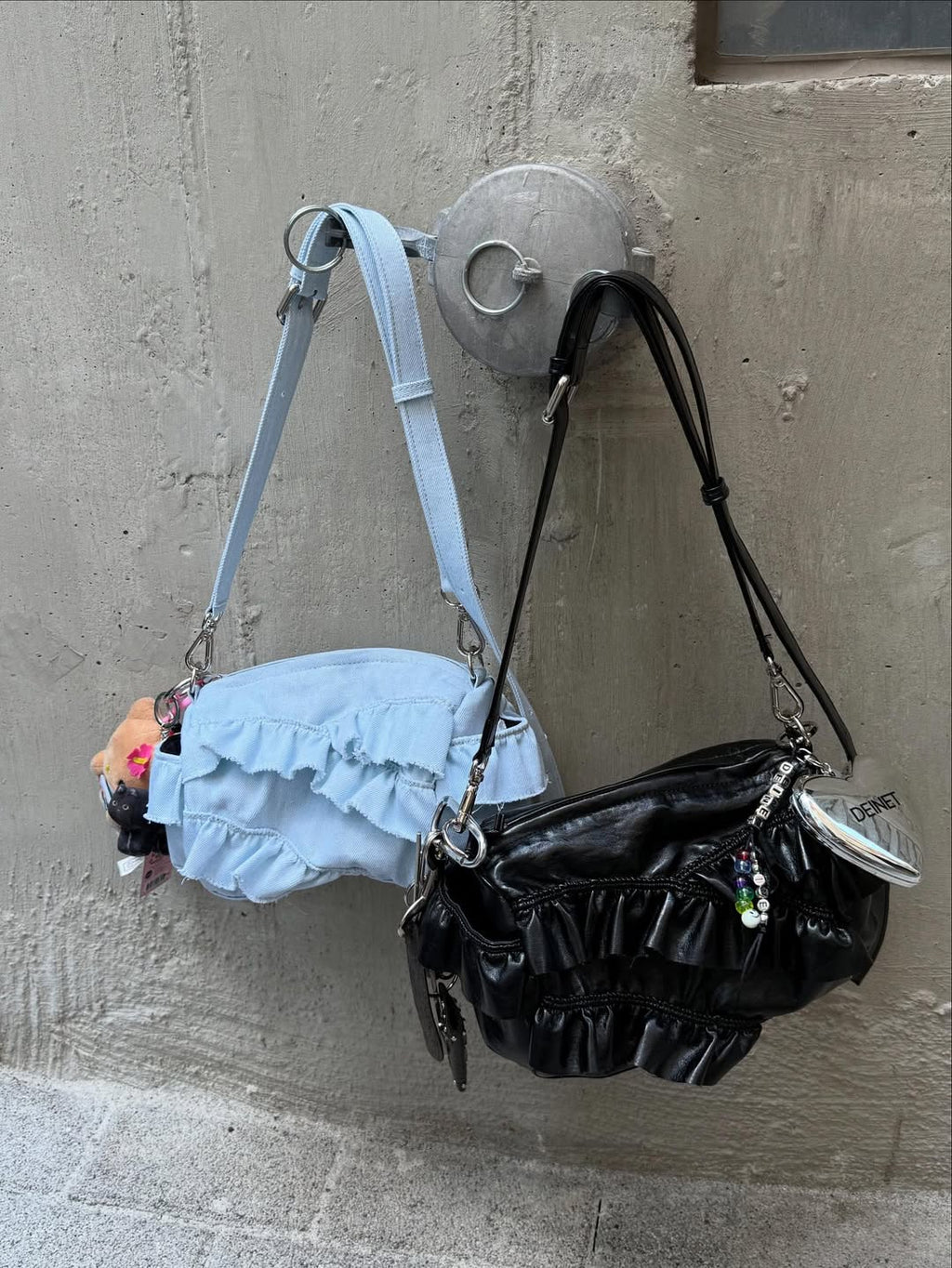 POCKET MINI FRILL BAG / 2COLORS