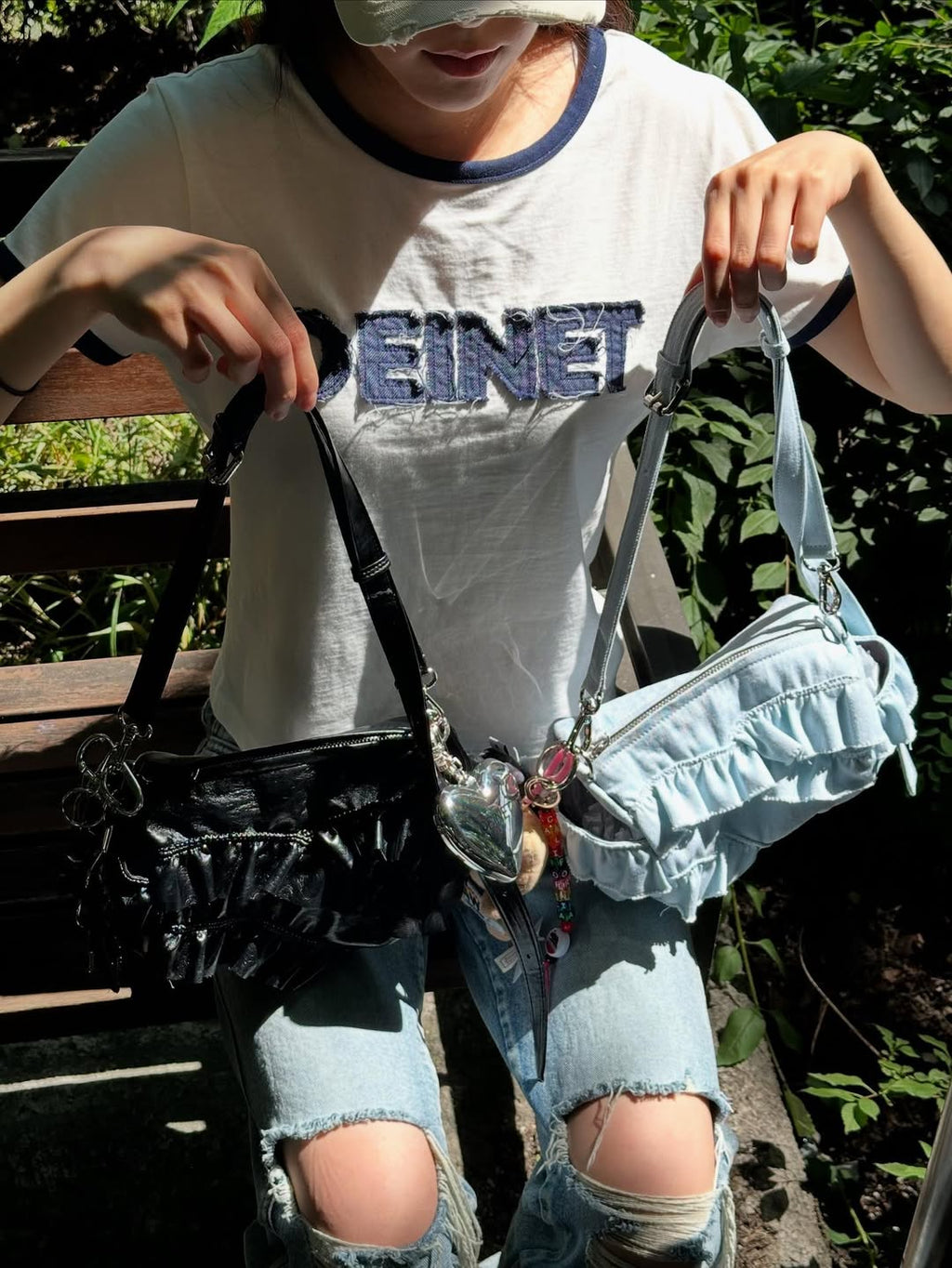 POCKET MINI FRILL BAG / 2COLORS