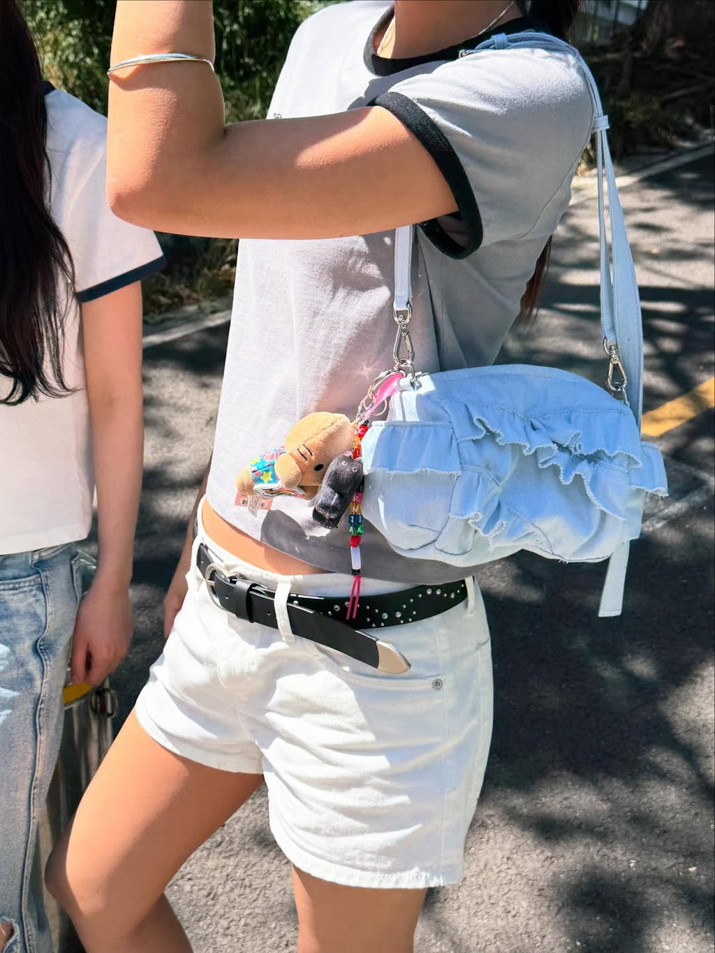 POCKET MINI FRILL BAG / 2COLORS