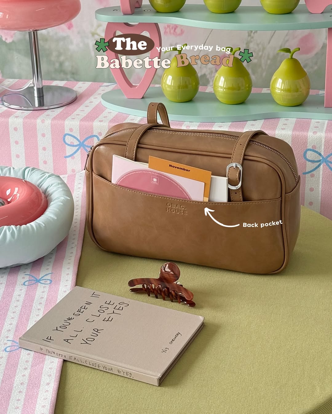 [香港現貨✨] [獨家代理🎀] The Babette Bread Shoulder Bag - Coffee Latte