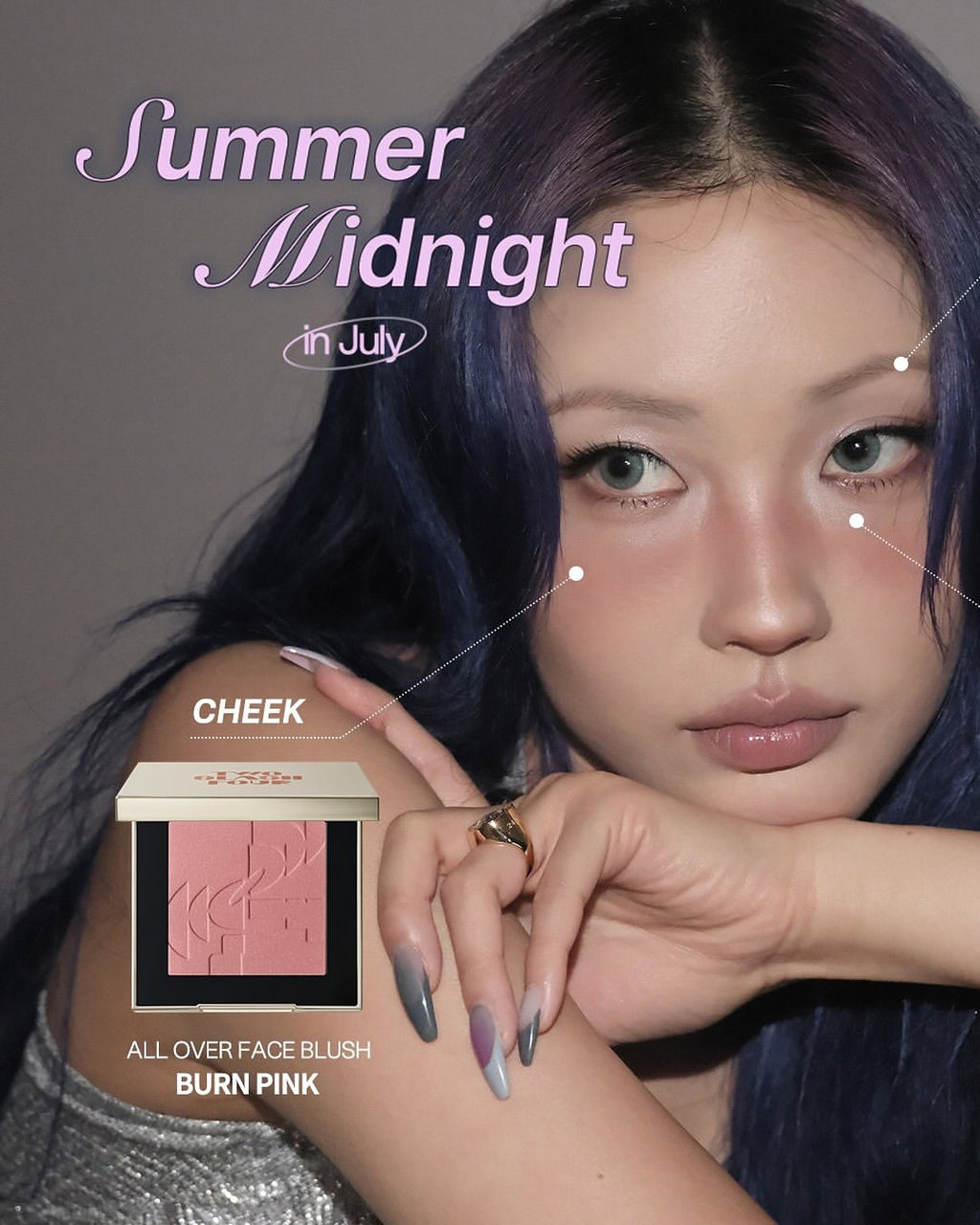 TWO SLASH FOUR All Over Face Blush - 3 PINK COLORS