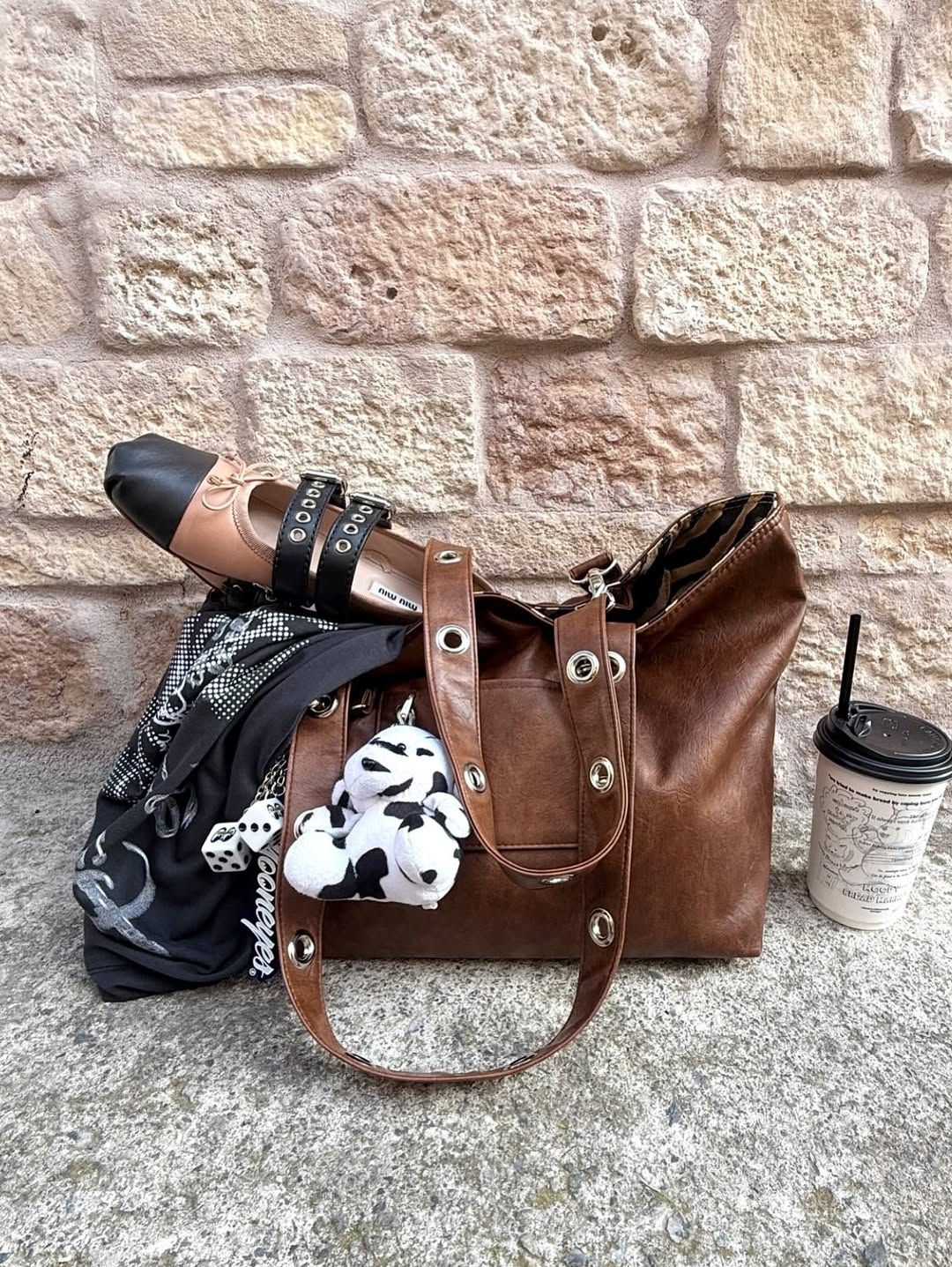 DEPC EYELET LEATHER BAG (VER.2) – BROWN