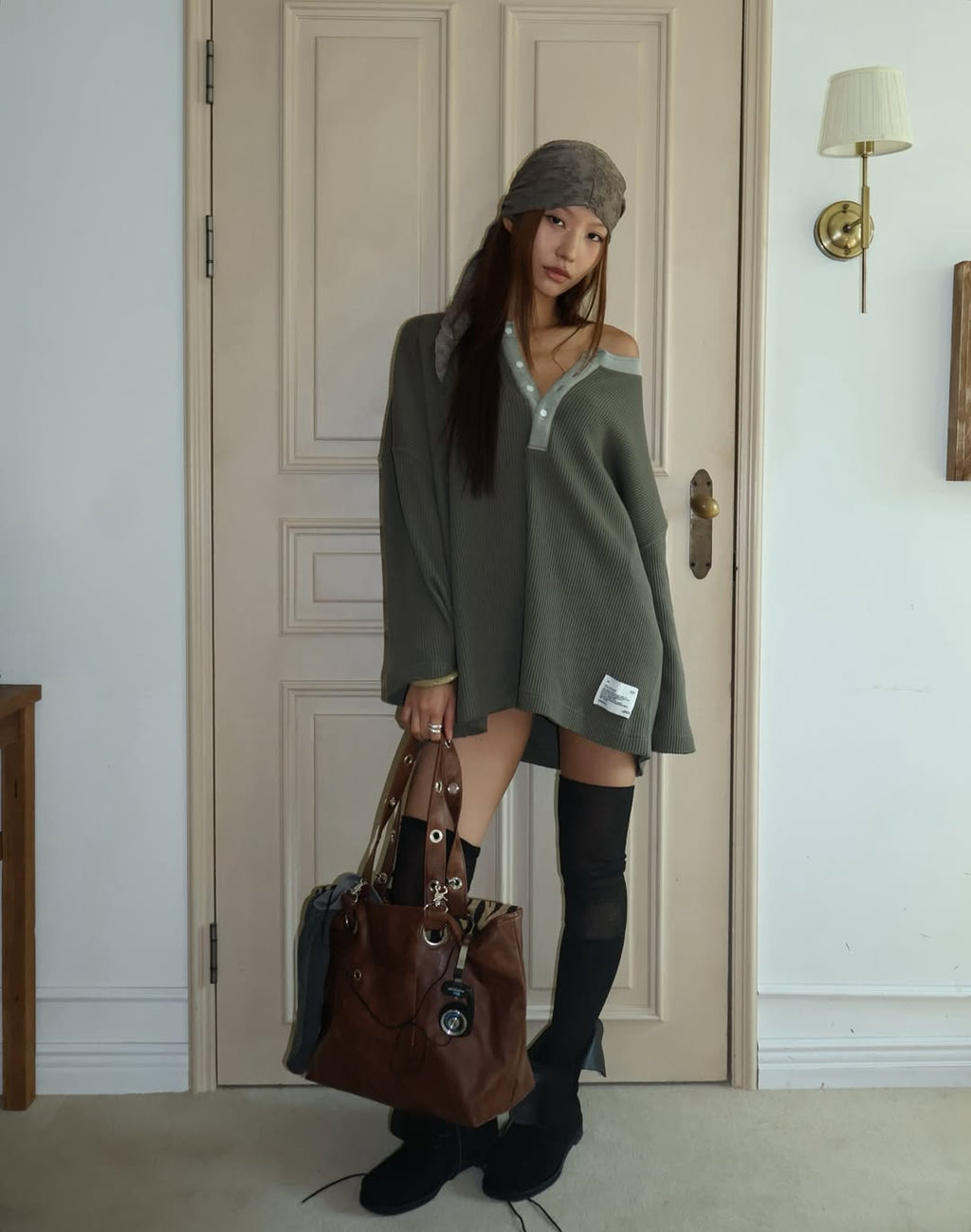 DEPC EYELET LEATHER BAG (VER.2) – BROWN