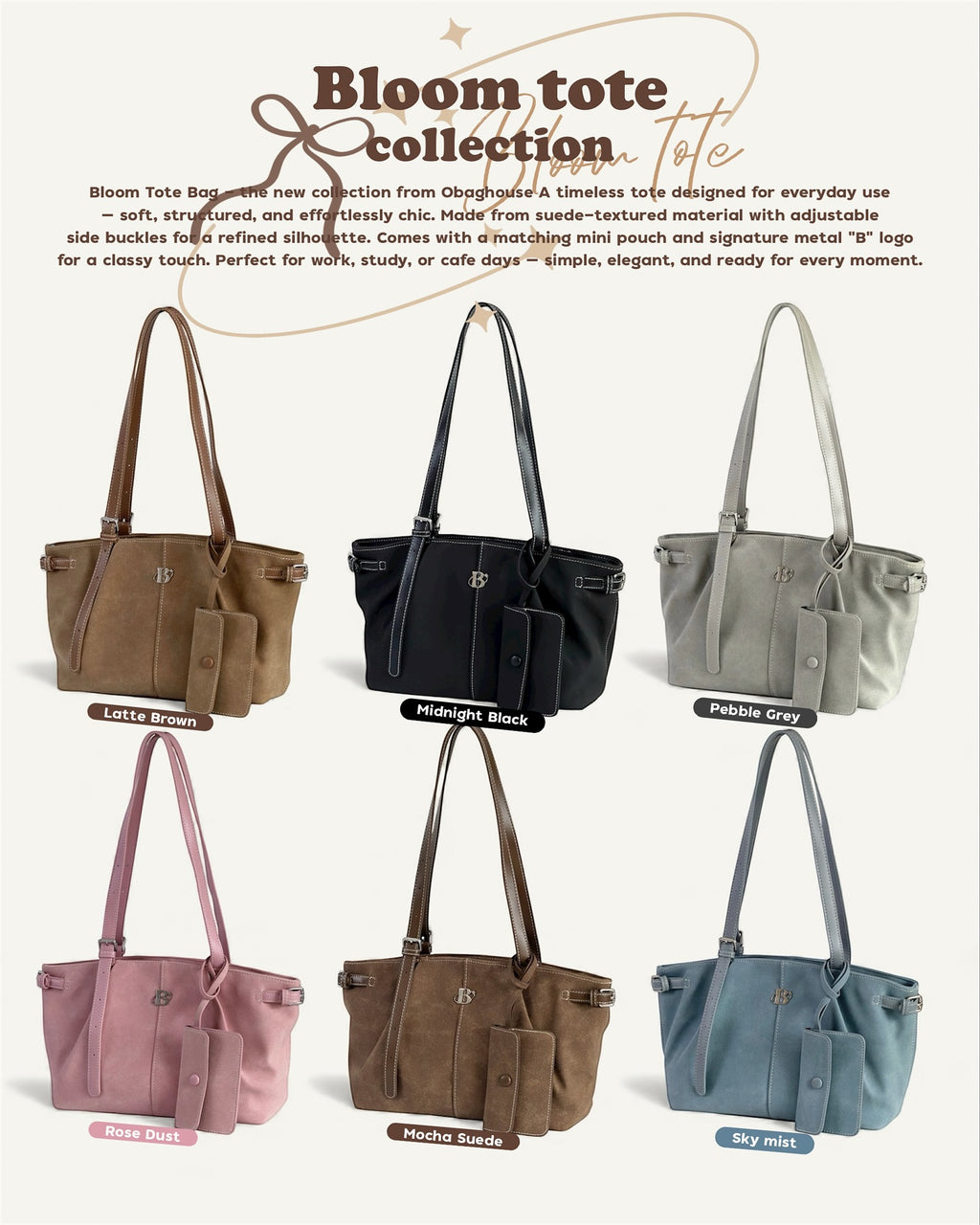 [香港現貨🎀] [獨家代理] [OBAGHOUSE] BLOOM TOTE BAG_6 COLORS