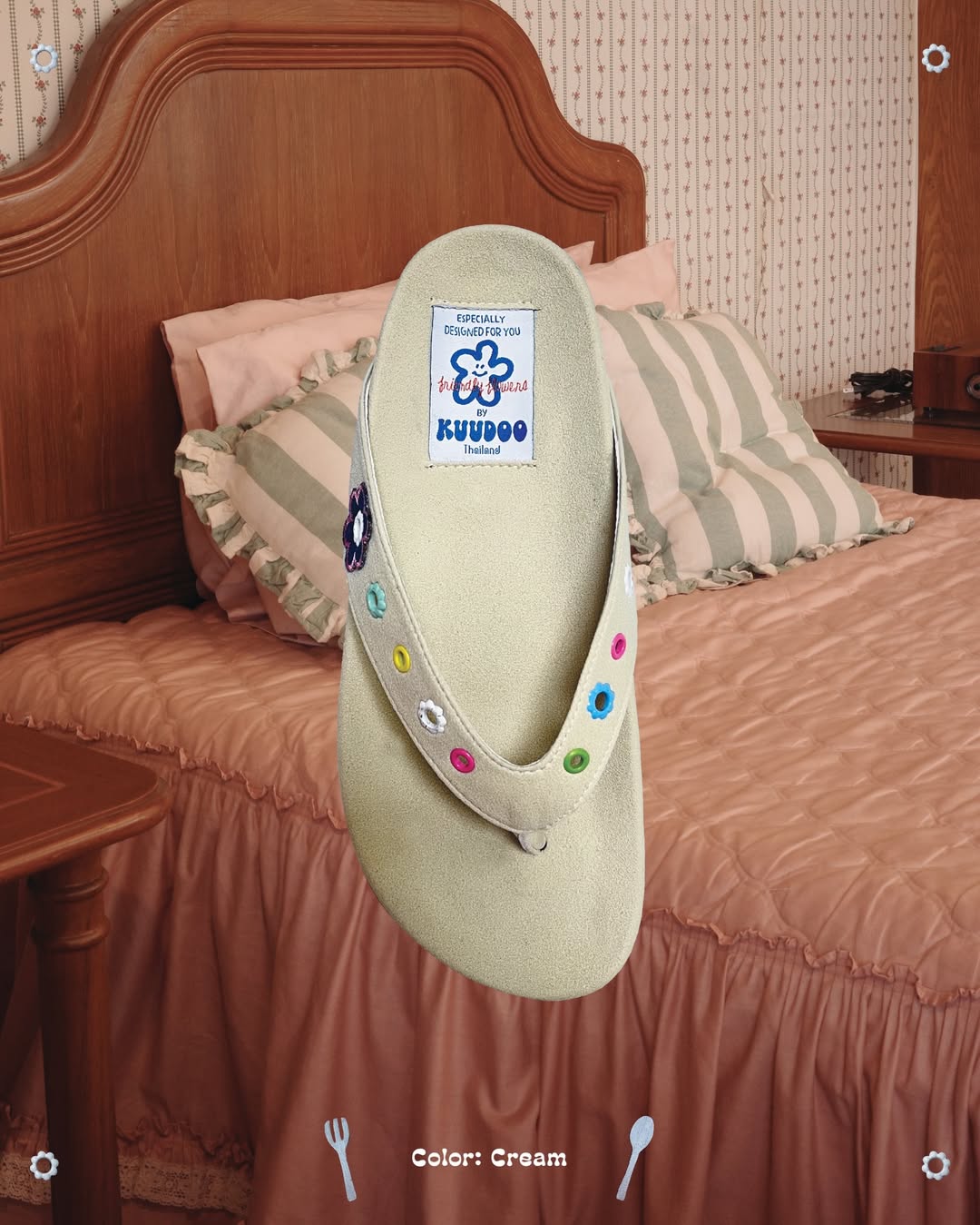 [開團優惠價💓] [kuudoo] Petal Play Flip-flops / 4 colors (Size 35~45 avilable)