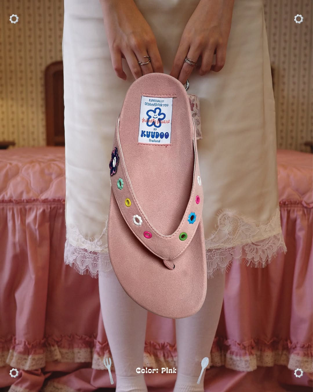 [開團優惠價💓] [kuudoo] Petal Play Flip-flops / 4 colors (Size 35~45 avilable)