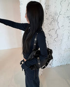DEPC EYELET LEATHER BAG (VER.3) - BLACK