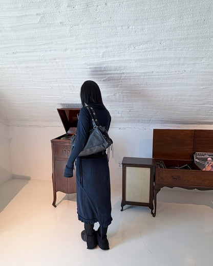 DEPC EYELET LEATHER BAG (VER.3) - BLACK