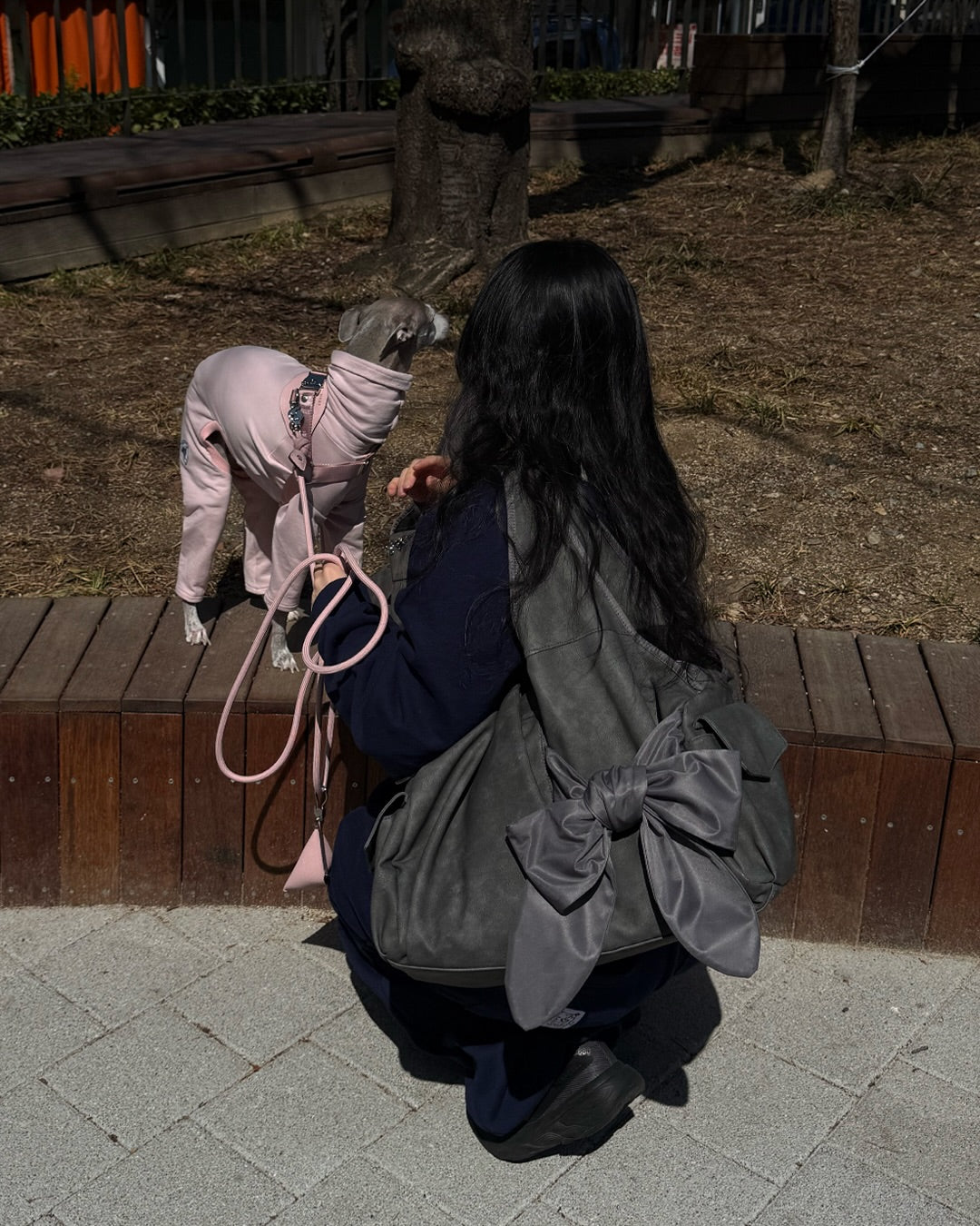 [dttm.club x siweol 獨家限定團購] Bow Shoulder Bag - Nubuck Grey (Best Seller✨)
