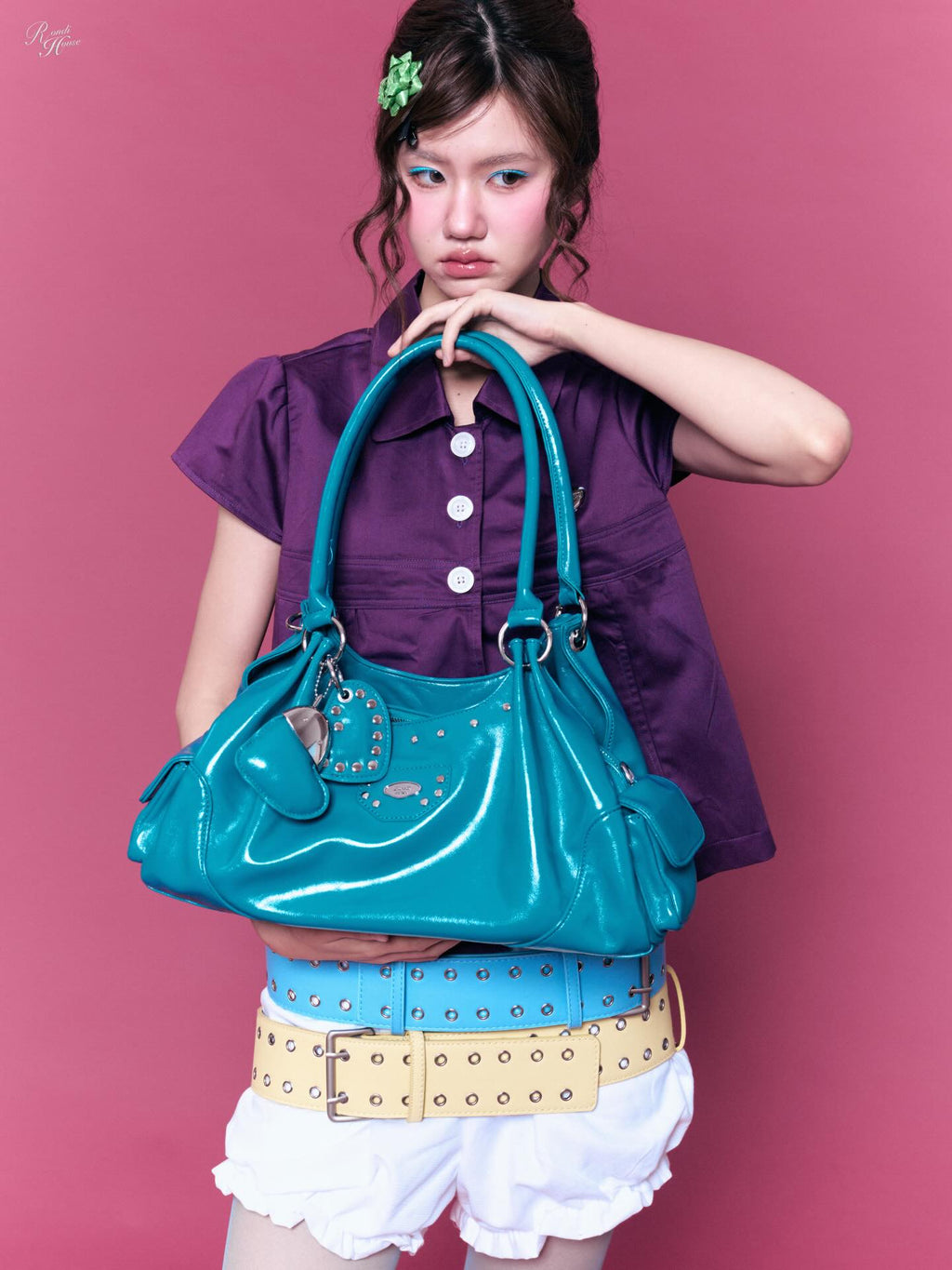 [品牌授權代理] [Rondi House] Dumpling Shoulder Bag - Azure Blue
