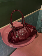 [品牌授權代理] [Rondi House] Dumpling Shoulder Bag - Bordeaux Red Wine