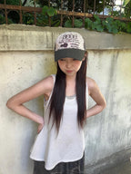 [AEAE] WEB LOGO FLOWER MESH CAP_2 COLORS