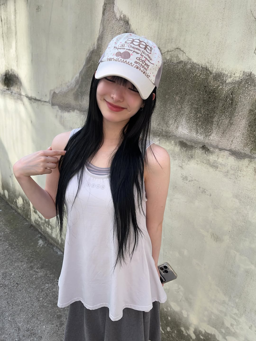 [AEAE] WEB LOGO FLOWER MESH CAP_2 COLORS