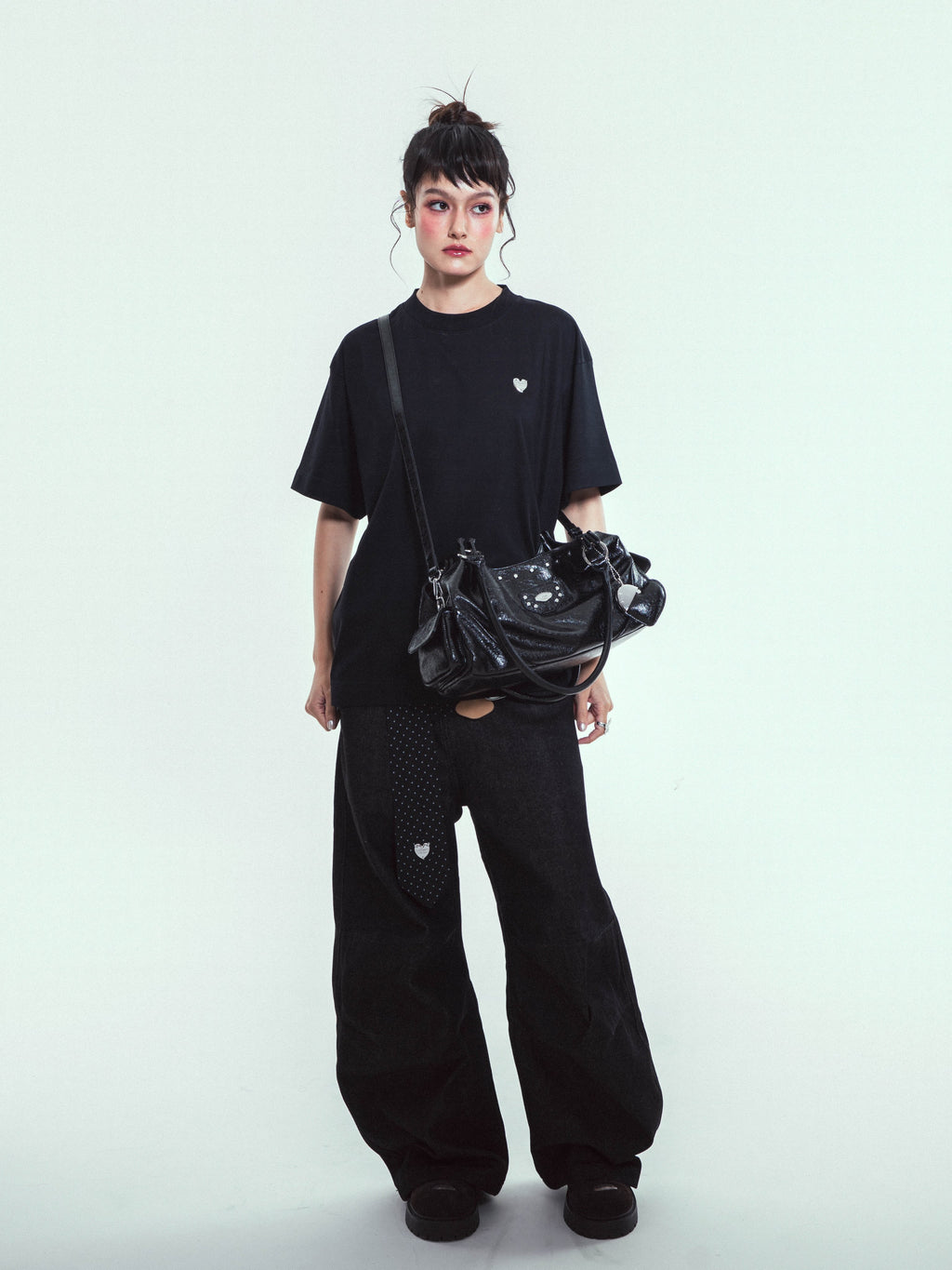 [品牌授權代理] [Rondi House] Dumpling Shoulder Bag - Obsidian Black