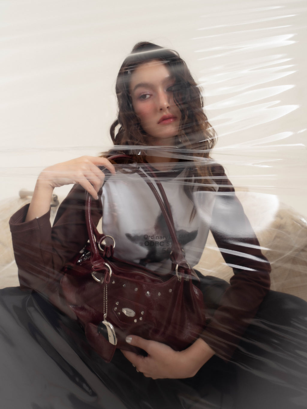 [品牌授權代理] [Rondi House] Dumpling Shoulder Bag - Bordeaux Red Wine