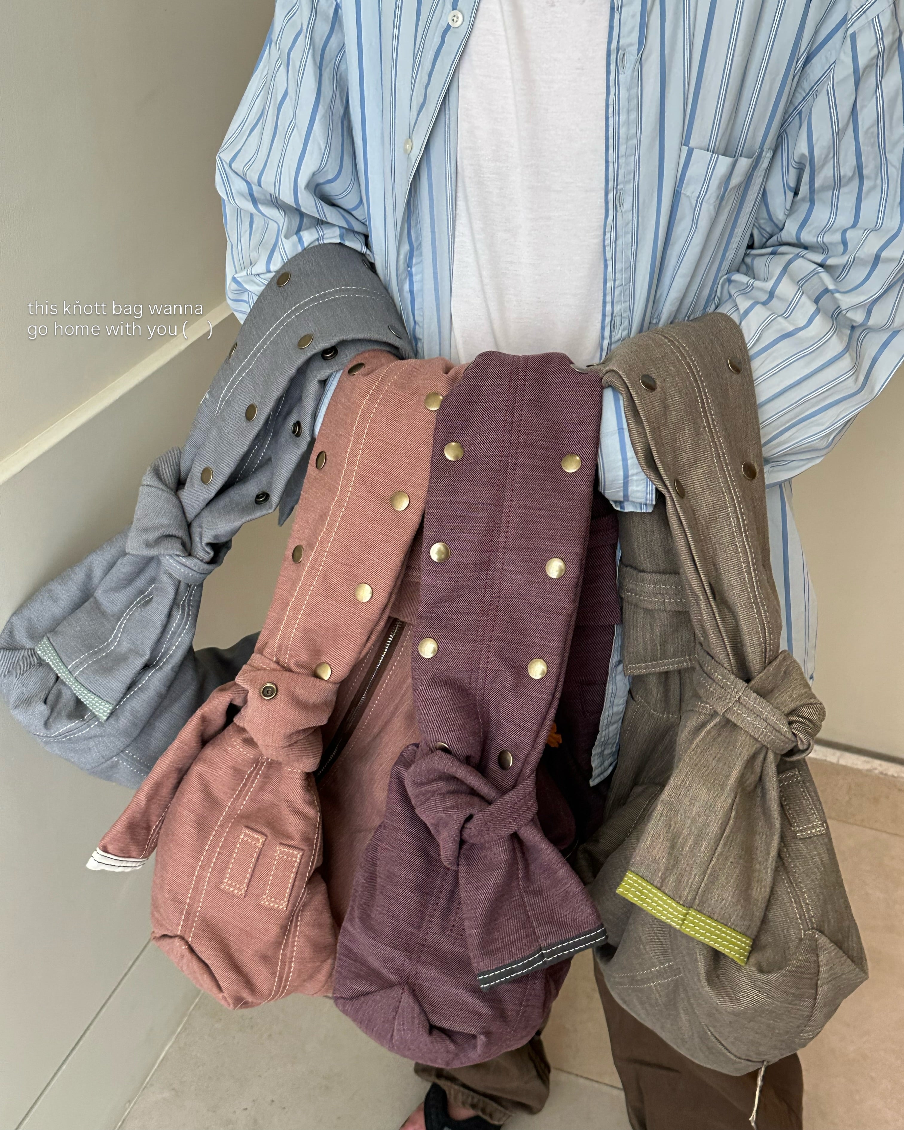 HANDMADE KNOTT SERVICE BAG_4 COLORS