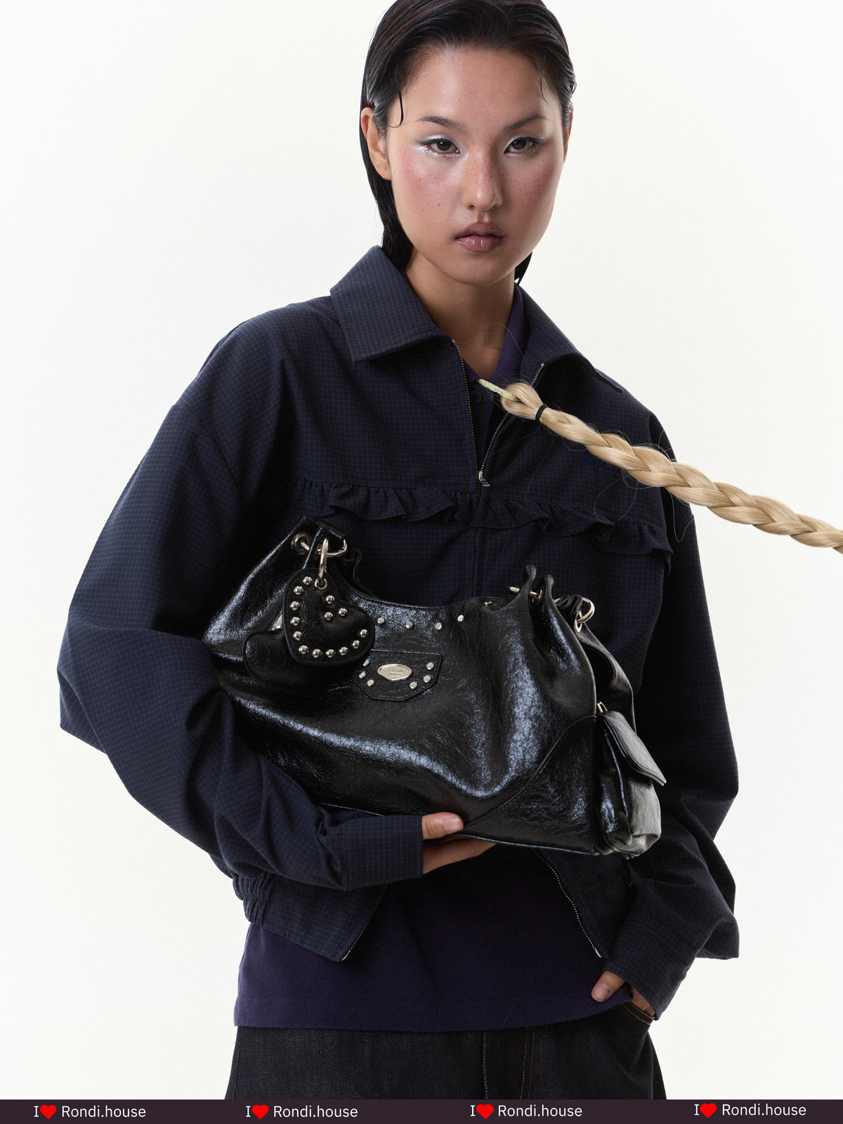 [品牌授權代理] [Rondi House] Dumpling Shoulder Bag - Obsidian Black