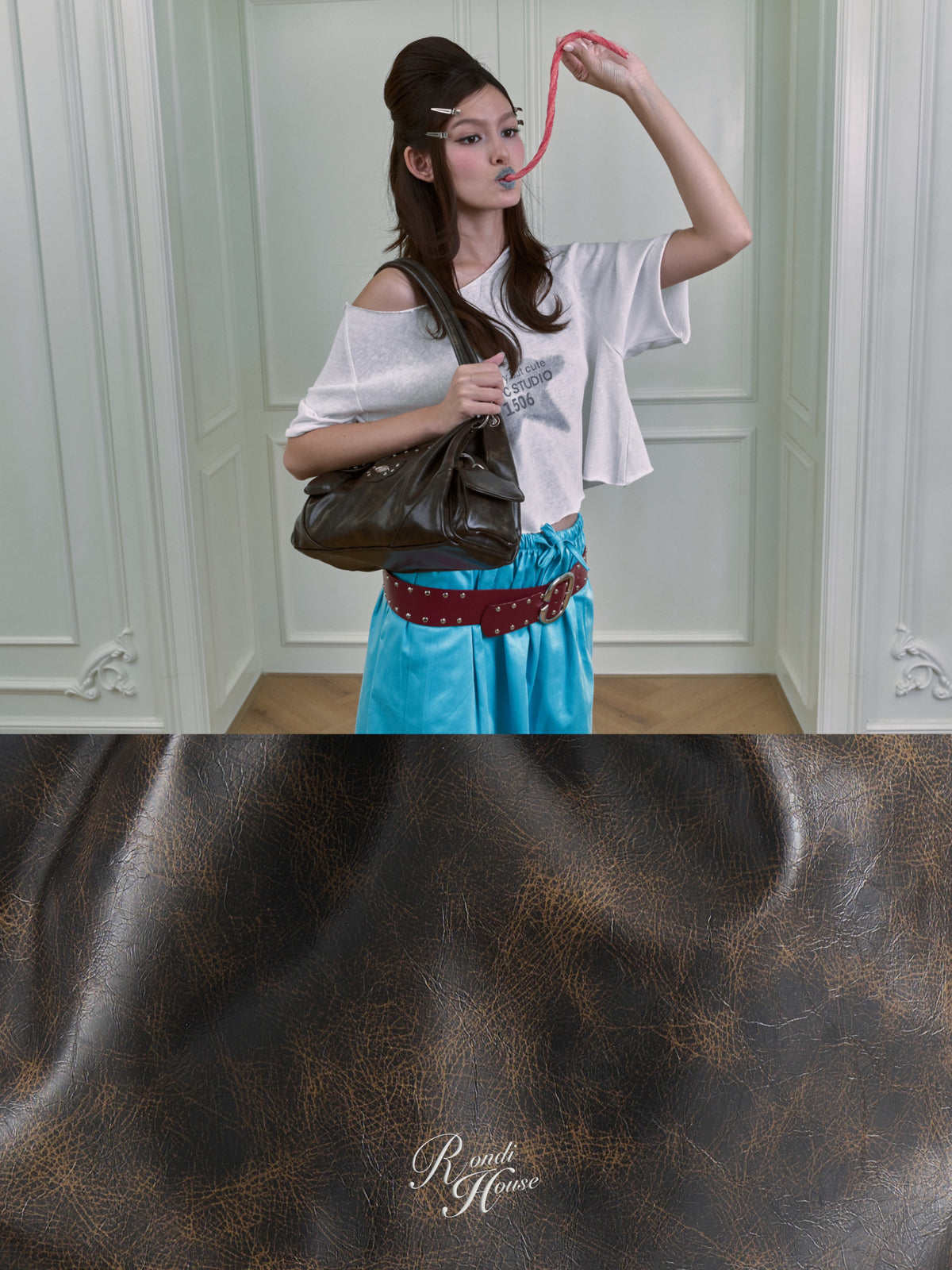 [品牌授權代理] [Rondi House] Dumpling Shoulder Bag - Smoky Vintage Brown