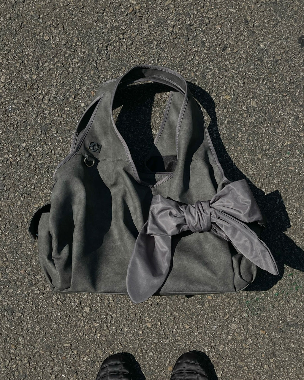 [dttm.club x siweol 獨家限定團購] Bow Shoulder Bag - Nubuck Grey (Best Seller✨)