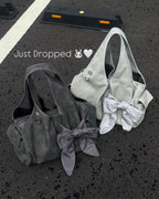 [dttm.club x siweol 獨家限定團購] Bow Shoulder Bag - Nubuck Light Grey