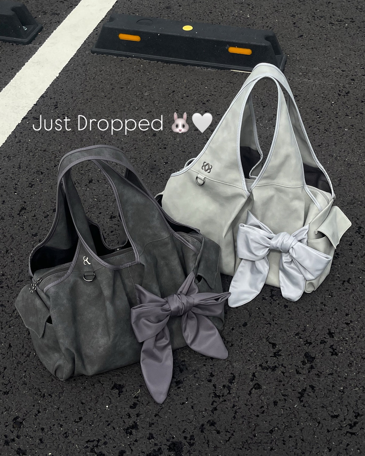 [dttm.club x siweol 獨家限定團購] Bow Shoulder Bag - Nubuck Light Grey