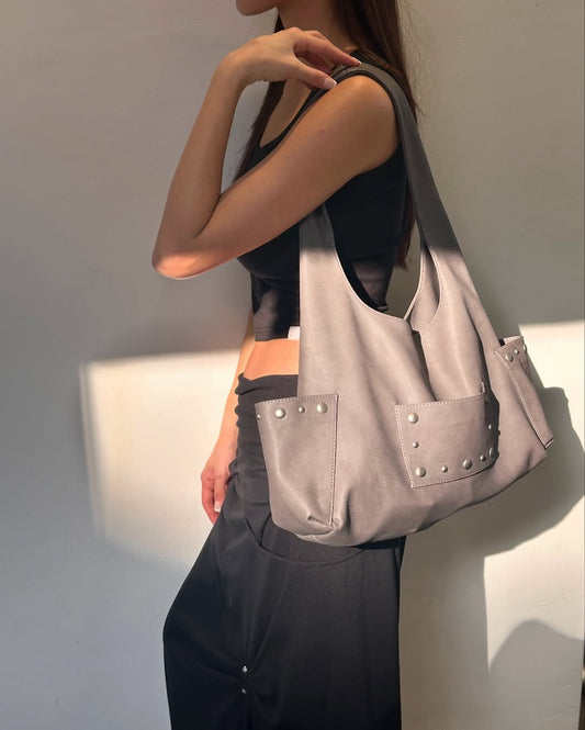 ASURA LUNA LEATHER BAG (CHARCHOL)